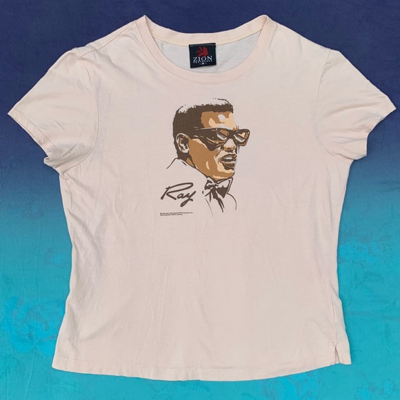 Ray Charles tee 2005 signature portrait tee ladies cut size medium 🎹 - Picture 15 of 16